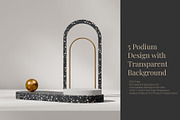 5 Podium with Transparent Background, a Background Graphic by faustudio (Thumbnail 1 of 7)