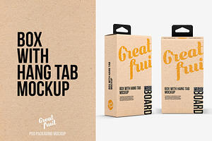 Box With Hang Tab PSD Mockup