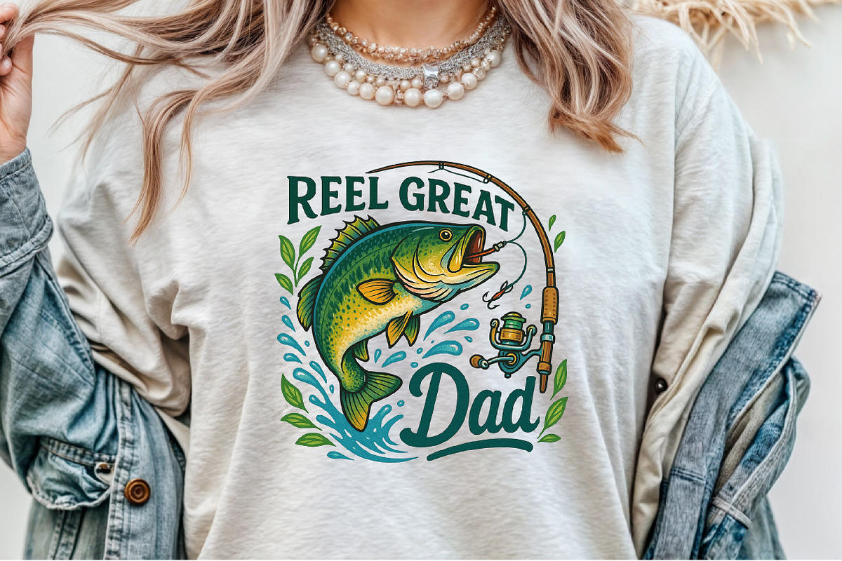 Retro Reel Great Dad Png Fishing Dad, an Illustration by Sublimation Artist (Photo 9 of 9)