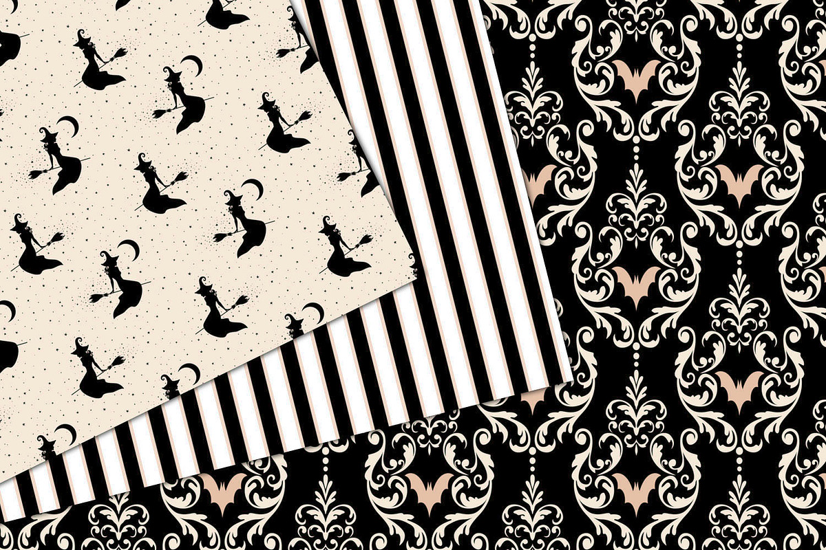 Ivory Halloween Digital Paper, a Pattern Graphic by Digital Curio (Photo 2 of 4)