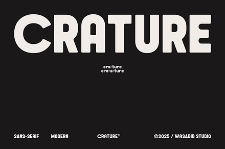 Crature, a Sans Serif Font by Wasabib Studio
