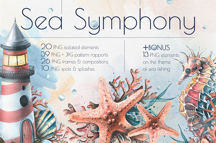 Nautical Watercolor Set Sea & Shore