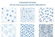 Blue watercolor floral collection, a Pattern Graphic by Wild Rose (Thumbnail 2 of 8)