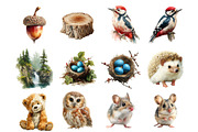 Cute Woodland Animal Clipart, an Illustration by DreamArtGraphic (Thumbnail 3 of 4)