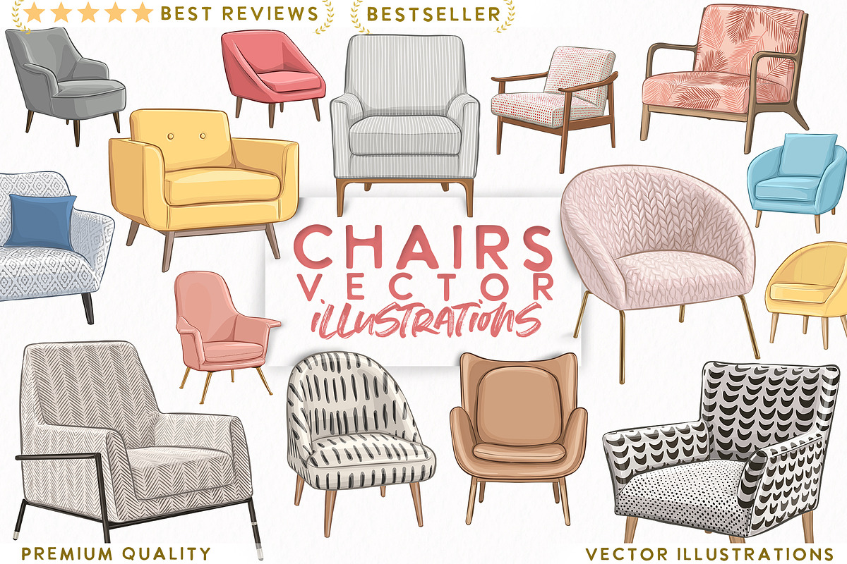 Armchair VECTOR illustrations, a Graphic by Natalka Dmitrova art (Photo 1 of 19)