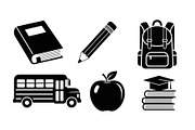 Back To School Silhouette Bundle, an Illustration by Designer_Momina (Thumbnail 40 of 51)