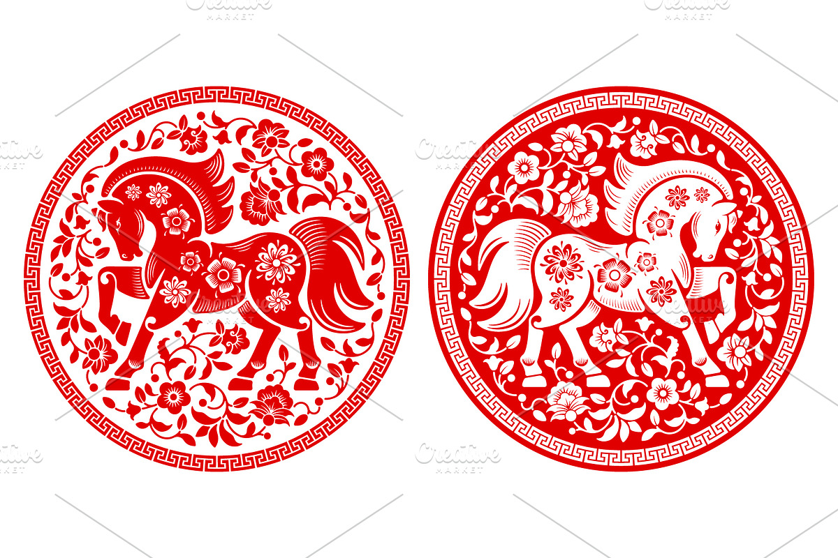 Circle Labels With Horse, an Illustration by Vector beauty (Photo 3 of 3)