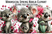 Whimsical Spring Koala Clipart, an Illustration by Dream Creation (Thumbnail 1 of 8)