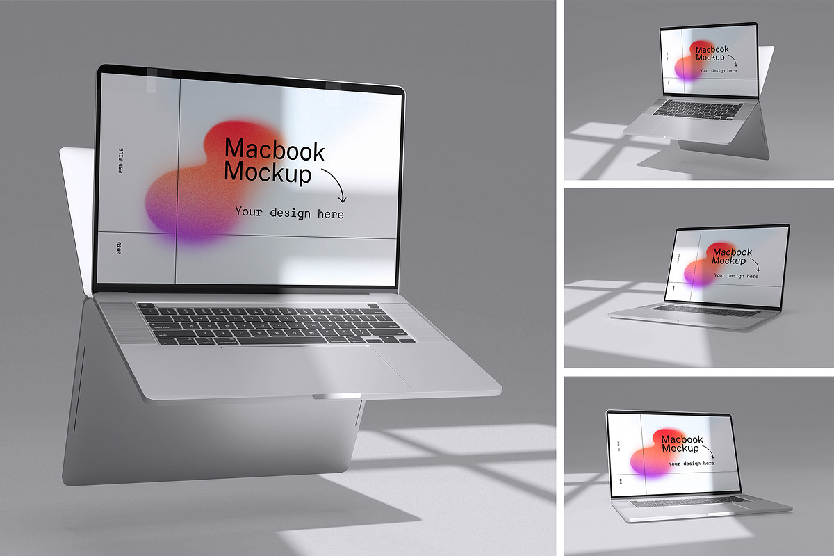 Macbook Mockup, a Wearable Device Mockup by HanaSaka_Studio (Photo 1 of 5)