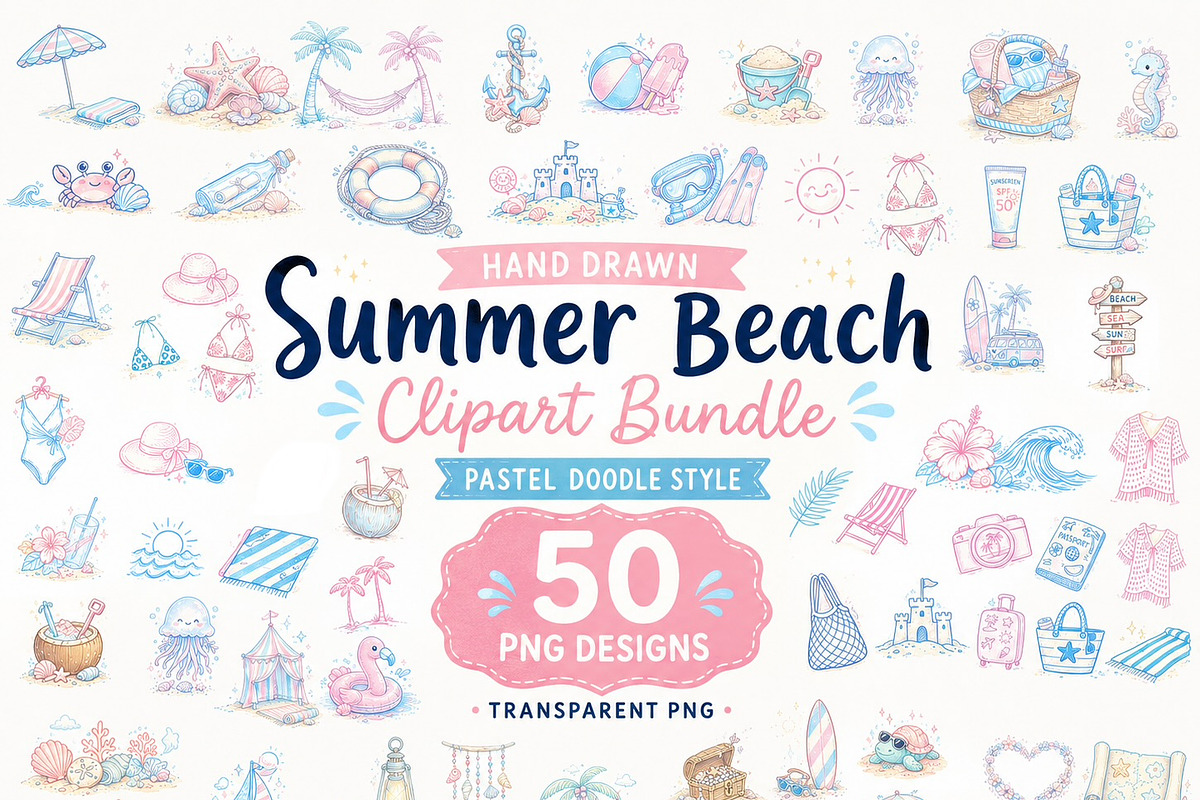 Summer beach clipart, a Seasonal Illustration by HeavensStar (Photo 1 of 10)