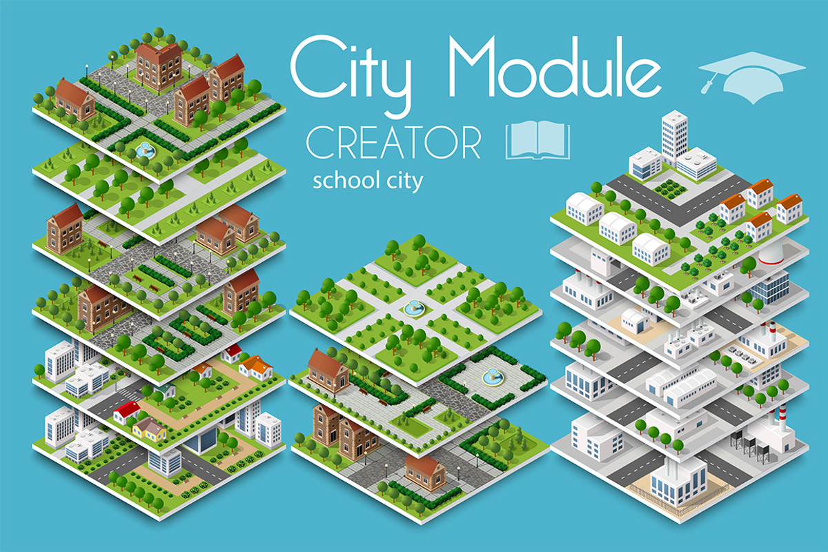 City bundle module city set, an Object Graphic by AlexZeL (Photo 8 of 21)