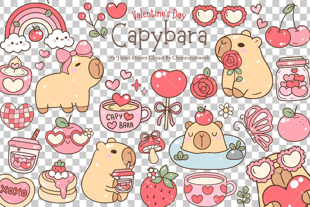 Groovy Valentine Capybara SVG PNG, an Animal Illustration by Chonnieartwork (Photo 2 of 6)