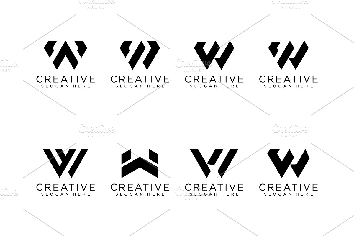 set of initials letter W abstract, a Branding & Logo Template by quadrazo