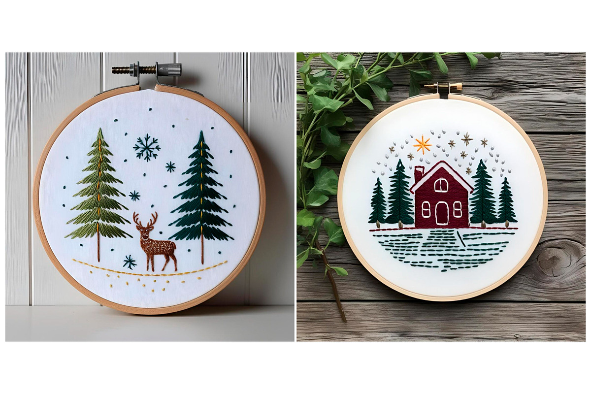SET Winter Embroidery Handmade, a Background Graphic by IrySha (Photo 6 of 7)