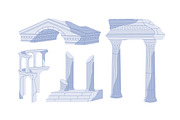 Ancient Greek ruins set, a Decorative Illustration by PaperTrident (Thumbnail 2 of 3)