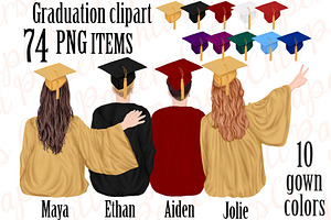 Graduation Clipart,Graduation gowns
