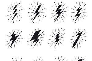 Vintage Lightning Bolt Icons