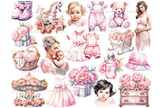 Baby Girl Clipart Bundle Newborn Bab, a Person Illustration by GlamArtZhanna (Thumbnail 2 of 5)