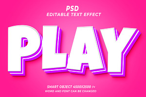 Play PSD 3d Editable Text Effect