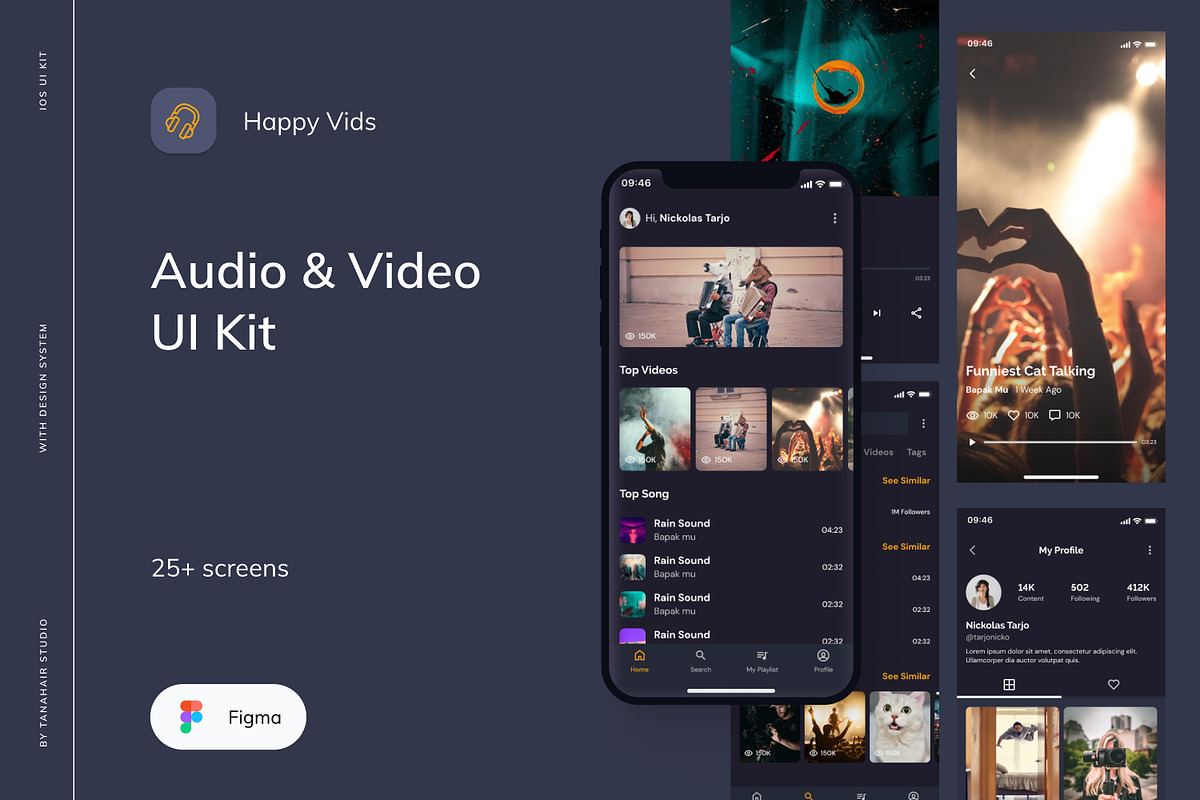 Video Music Player App UI Kit, an App Template by Kreativ Space