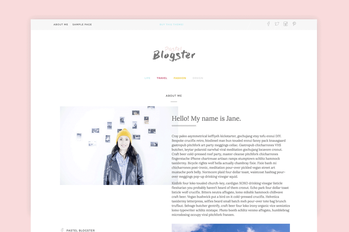 The Pastel Blogster 1.0, a WordPress Template by Studio Caro (Photo 2 of 4)