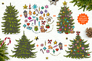 Vector set Christmas Tree, an Illustration by AnnieDove (Thumbnail 3 of 6)