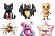 Watercolor Cartoon Goth Clipart, an Illustration by Craft Nest (Thumbnail 5 of 6)
