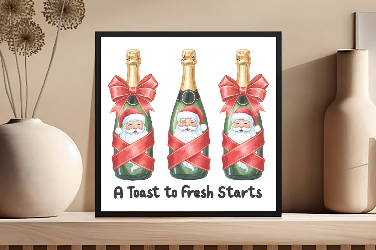 Festive Champagne Bottle Clipart Png, an Illustration by Black Bird Studio (Photo 4 of 4)
