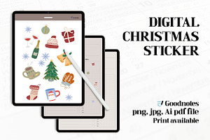 Digital christmas sticker