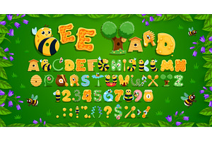 Funny beekeeping typeface, a Decorative Illustration by Vector Tradition