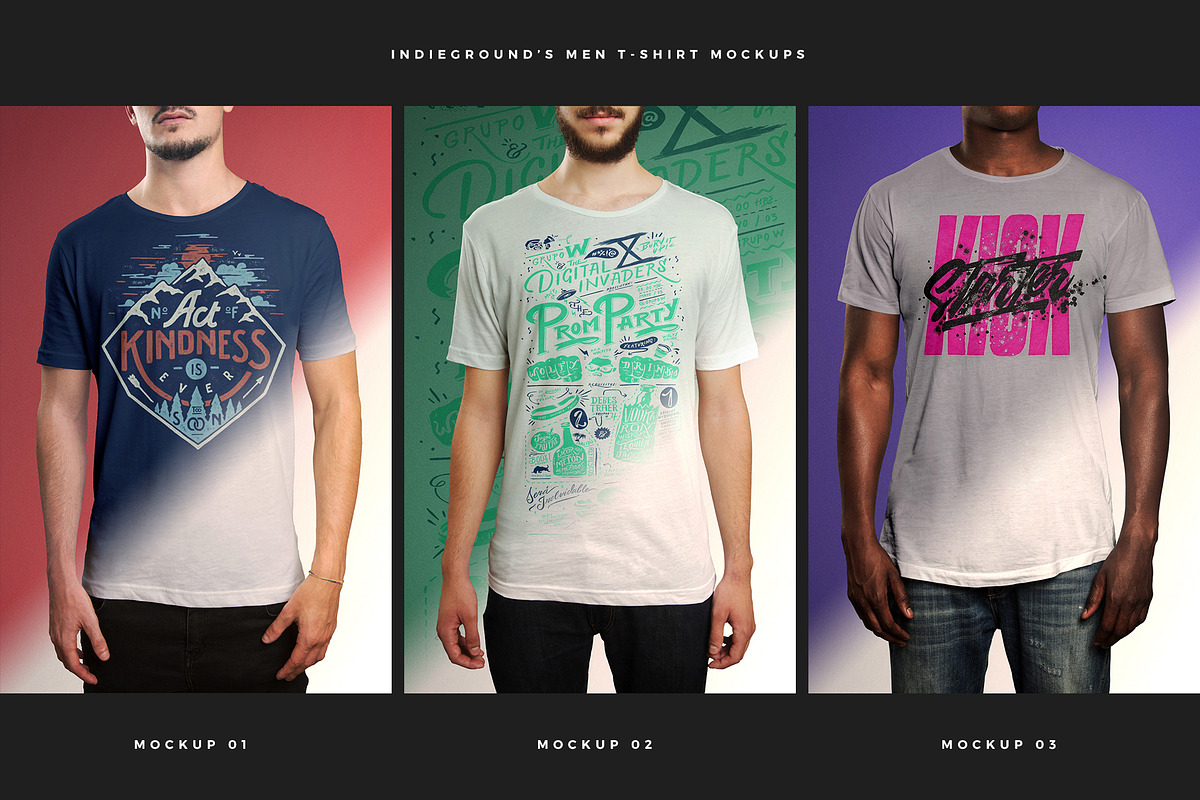 Men T-Shirt Mockups, a Shirt Mockup by Indieground Design Inc. (Photo 2 of 5)