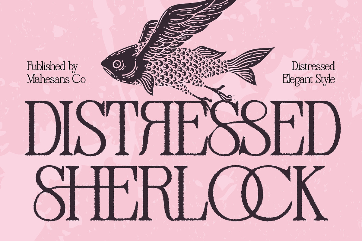 Distressed Sherlock – Elegant Serif, a Serif Font by Mahesans Co (Photo 1 of 10)