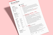 Red Resume Template and Cover Letter, a Resume Template by Bryant (Thumbnail 6 of 8)