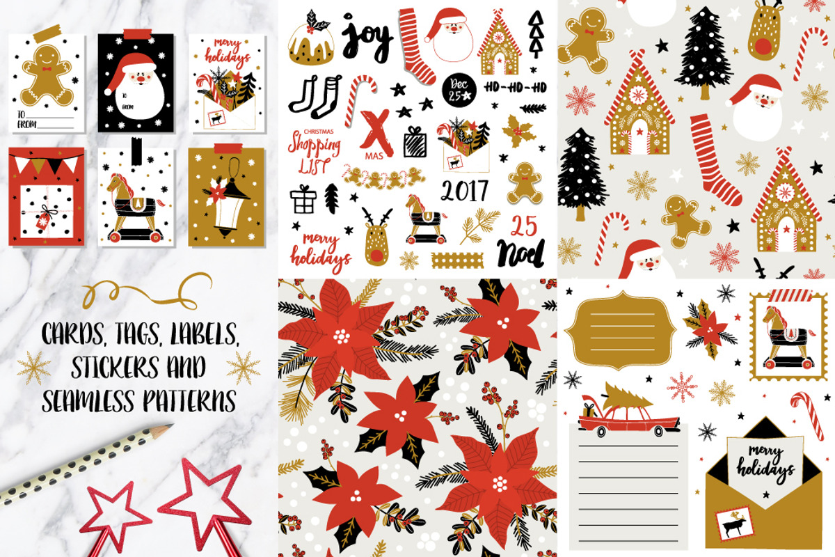 Christmas Bundle: handdrawn elements, an Illustration by lokko studio (Photo 3 of 4)