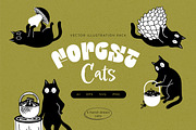 Forest Cats Vector Illustrations, an Animal Illustration by helenreveur (Thumbnail 1 of 5)
