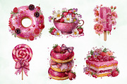 Whimsical Pink Sweet Summer Clipart, a Seasonal Illustration by Creative Art (Thumbnail 3 of 8)