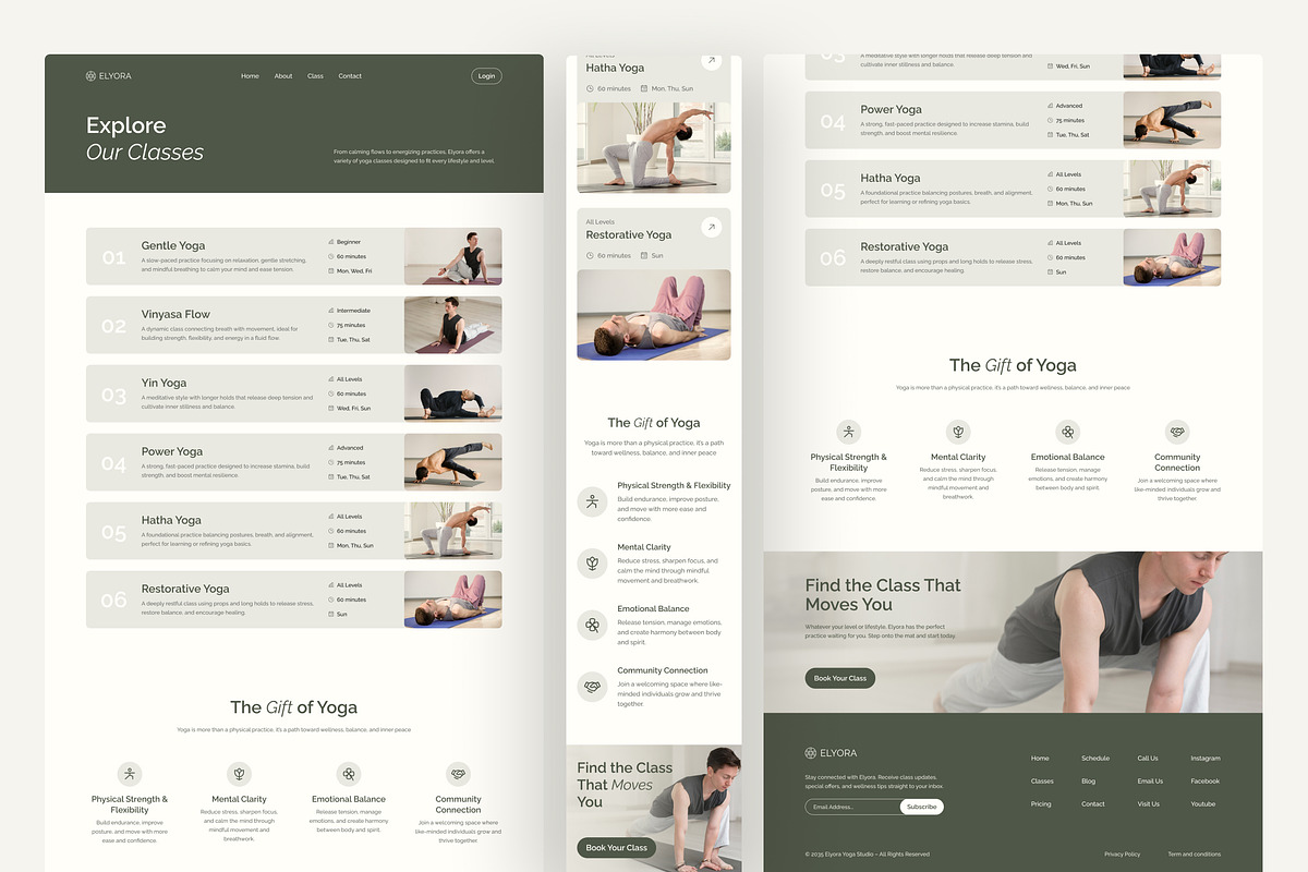 Yoga Studio Website UI Figma, an UI Kit Template by peterdraw (Photo 4 of 7)
