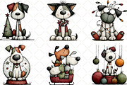 Watercolor Christmas Dogs Clipart, an Illustration by Black Bird Studio (Thumbnail 6 of 6)