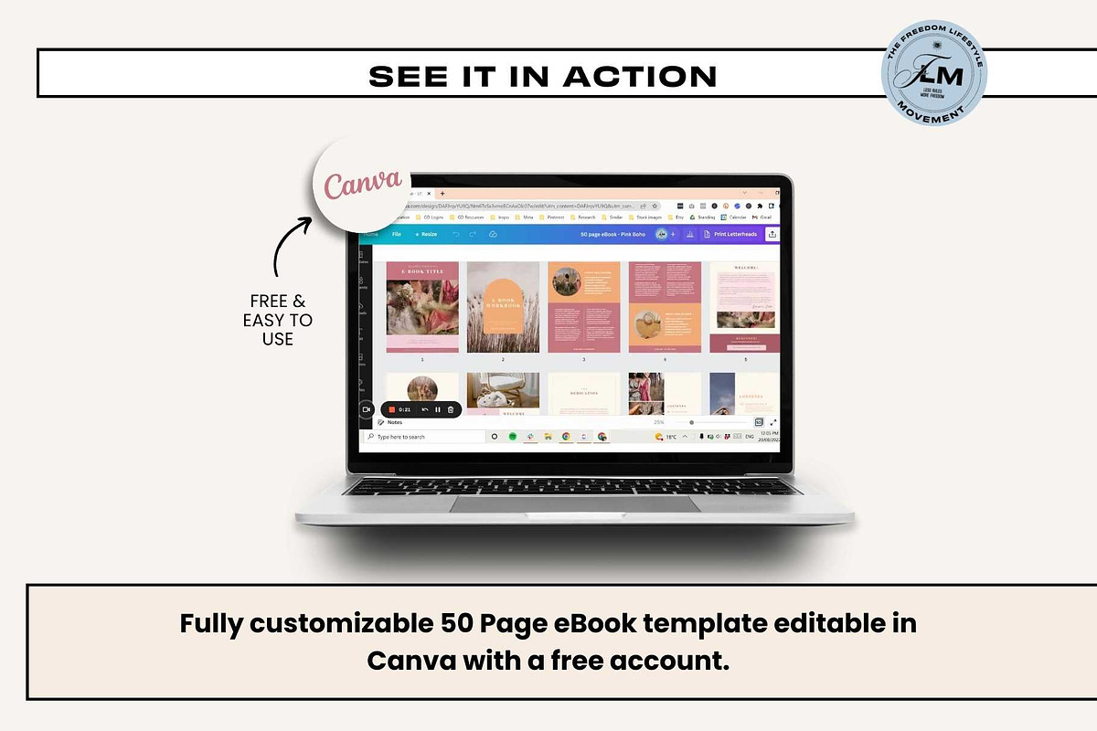 Ebook - Pink Boho, a Social Media Template by Freedom Business Shop (Photo 2 of 11)