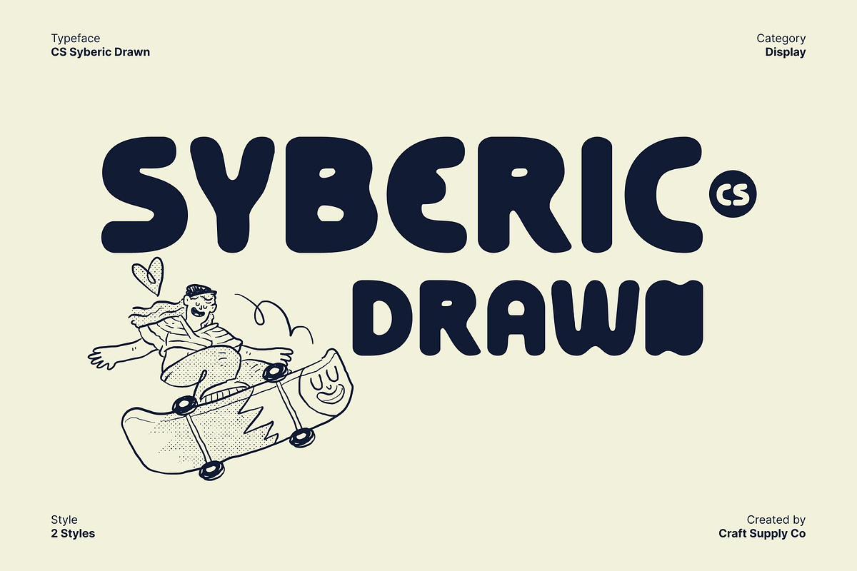 CS Syberic Drawn, a Sans Serif Font by Craft Supply Co. (Photo 1 of 8)