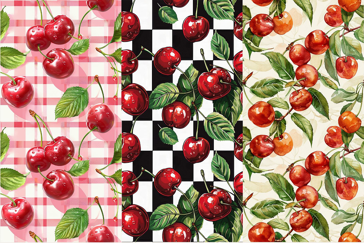 12 Fantastic Cherry Seamless Pattern, a Pattern Graphic by Inknfolly (Photo 3 of 7)