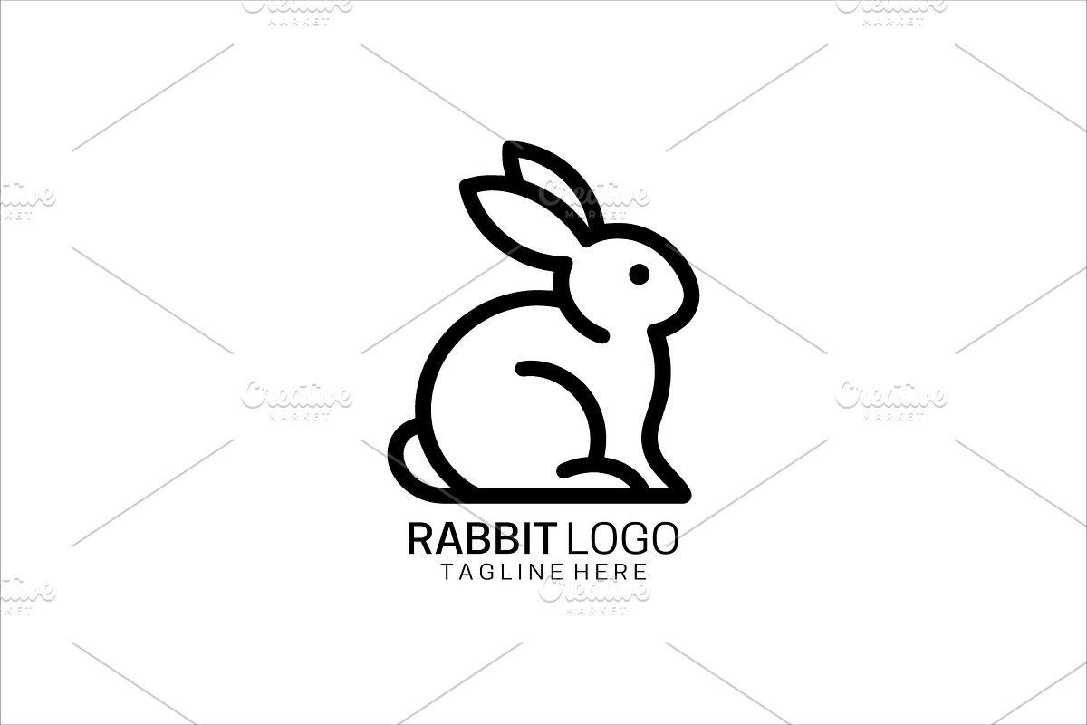 Line art Rabbit Logo, a Branding & Logo Template by Vectorium Studio