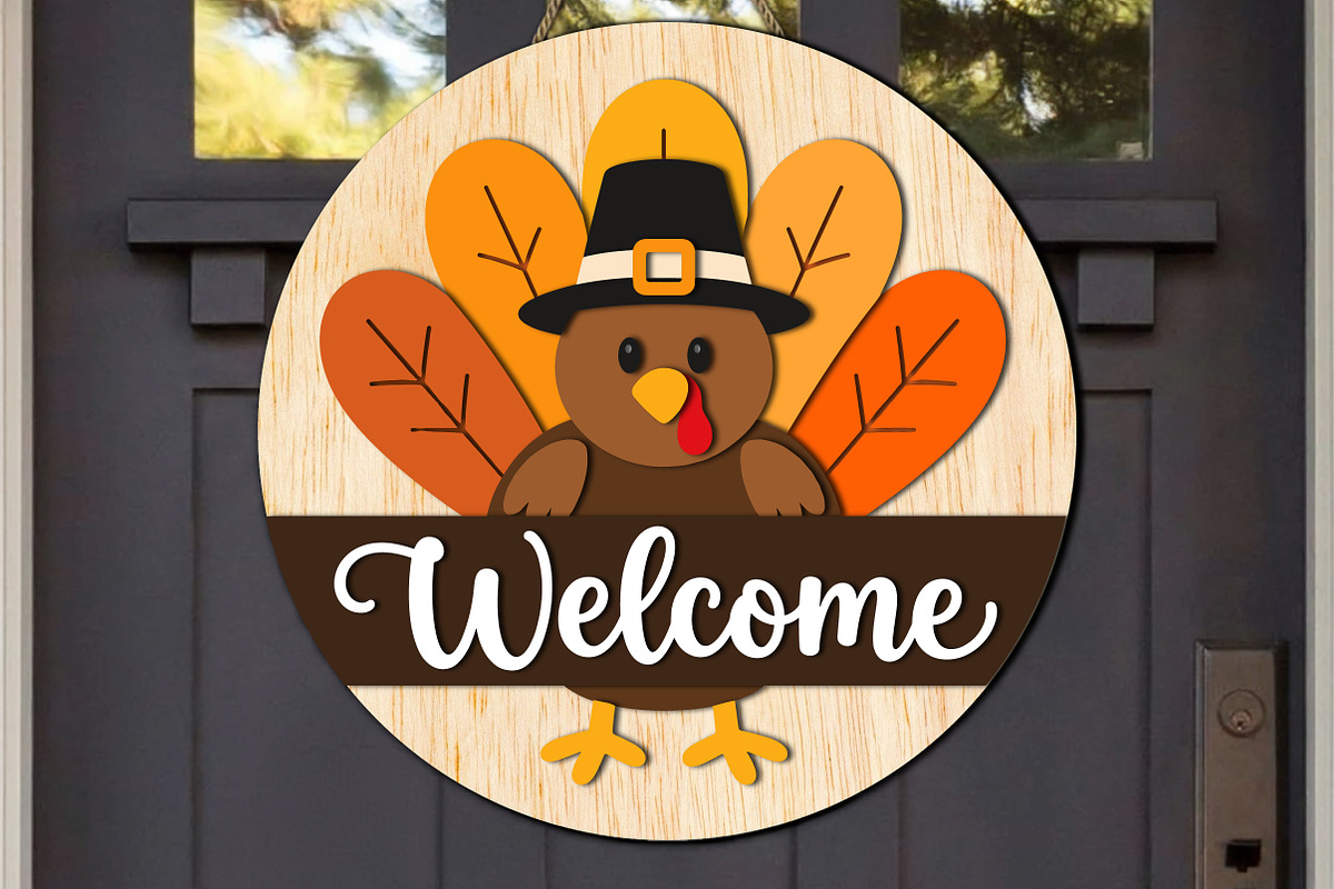 Welcome Turkey Thanksgiving SVG, an Object Graphic by OK Design (Photo 2 of 3)