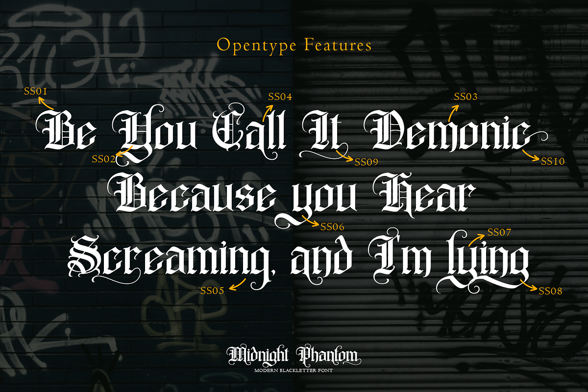 Midnight Phantom - Blackletter Font, a Blackletter Font by Pixesia Studio (Photo 8 of 10)