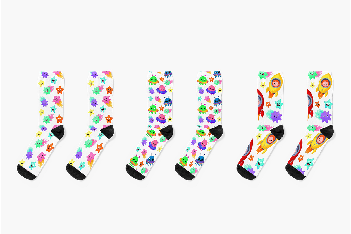 cartoon cute space set + patterns, a Pattern Graphic by ChubbyBunny Art (Photo 11 of 12)
