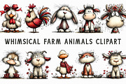 Whimsical Farm Animals Clipart, an Illustration by Libby Wishes (Thumbnail 4 of 5)
