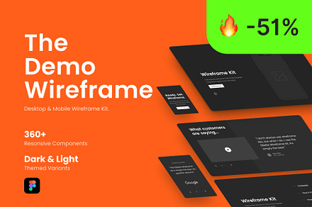 The Demo Wireframe Kit, a Wireframe Template by CreativeUI