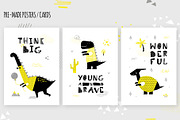 Dinos. Yellow design set., an Animal Illustration by kuchuk_design (Thumbnail 3 of 9)