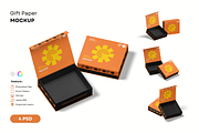 Gift Paper Box Mockup, a Packaging Mockup by DSNA Mockup (Thumbnail 1 of 5)