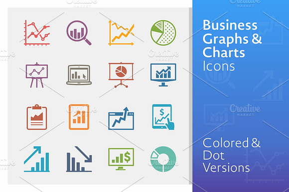 Colored Business Graphs Charts